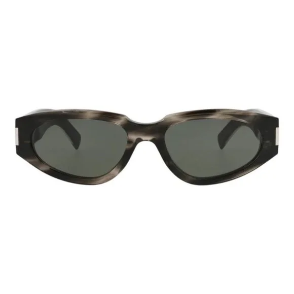 Saint Laurent Womens Round/Oval Havana Crystal Grey Fashion Designer Eyewear